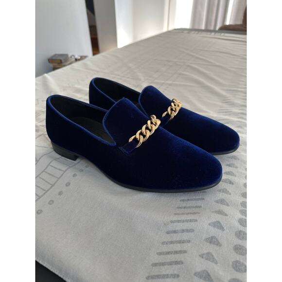Hugo Vitelli mens shoes 055233 Size 10.5 M Royal Blue Velvet Xavier - Picture 1 of 6